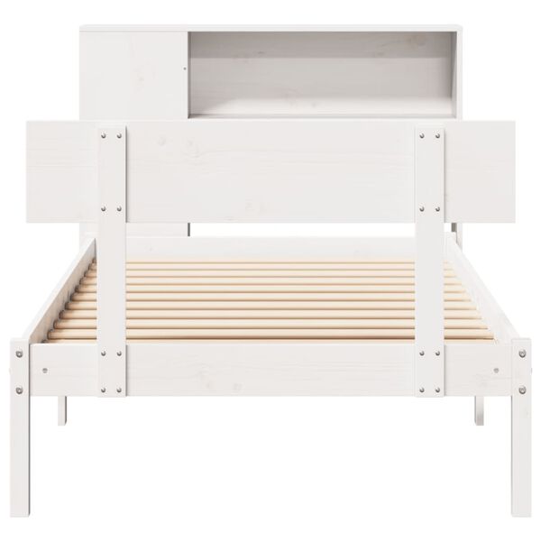 vidaXL Bookcase Bed without Mattress White 90x190 cm Single Solid Wood Pine