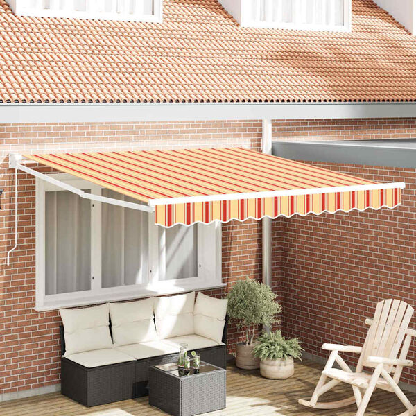 vidaXL Retractable Awning Manual Yellow and Orange 300 x 250 cm