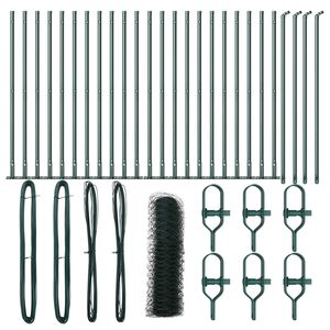 vidaXL Fence Post Green 50 x 0.4 m (36 mm mesh) Steel and PVC