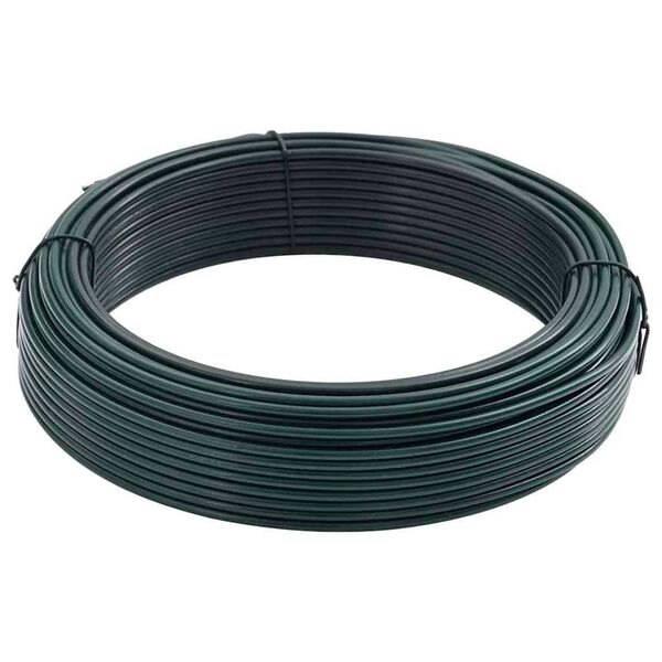 vidaXL Fence Binding Wire Green 33 m PVC