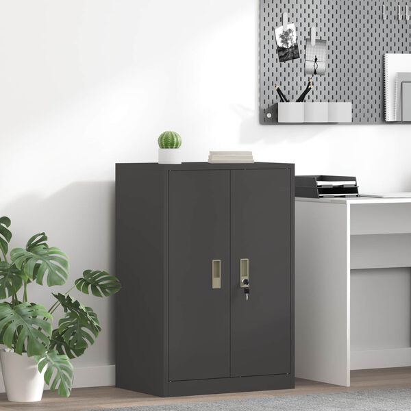 vidaXL Storage Cabinet Black 60 x 40 x 90 cm Steel