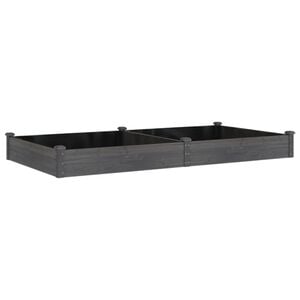 vidaXL Garden Raised Bed with Liner Grey 240x120x25 cm Solid Wood Fir