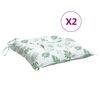 vidaXL Chair Cushions 2 pcs Leaf Pattern 40x40x7 cm Fabric