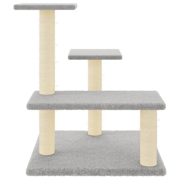 vidaXL Cat Tree with Sisal Scratching Posts Light Grey 61 cm