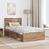 vidaXL Bed Frame Artisian Oak 100 x 200 cm Solid Pine Wood