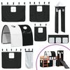 vidaXL Kids' Loft Bed with Tower White&Black 80x200 cm Solid Wood Pine