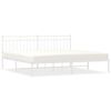 vidaXL Metal Bed Frame without Mattress with Headboard White 200x200cm