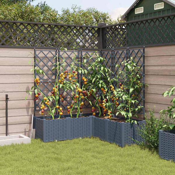 vidaXL Garden Planter 5 pcs LiGht Grey 120 x 120 x 143 cm Steel
