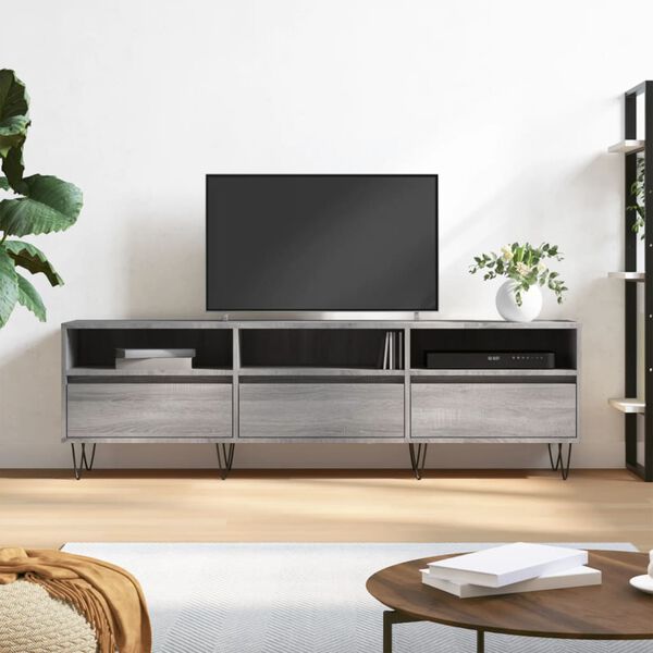 vidaXL TV Cabinet Grey Sonoma 150x30x44.5 cm Engineered Wood