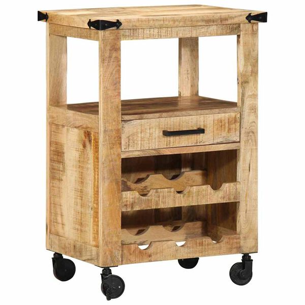 vidaXL Kitchen Trolley Brown 55 x 40 x 80 cm Solid Mango Wood