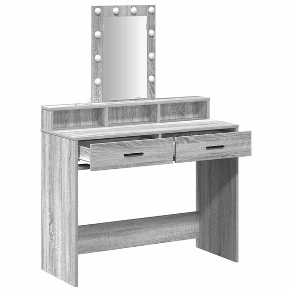 vidaXL Dressing Table Grey 100 x 41 x 140 cm Engineered Wood
