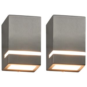 vidaXL Wall Light | Set of 2 | Silver | Stainless steel | Medium | Wall Light