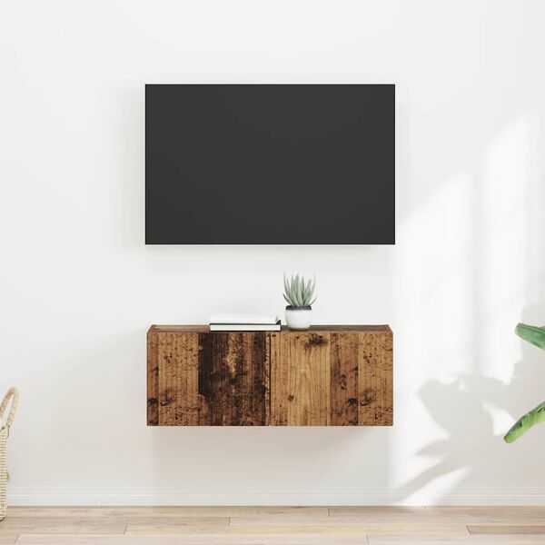 vidaXL TV Wall Cabinet Wall-mounted 2 pcs Old Wood 39 x 31 x 29.5 cm