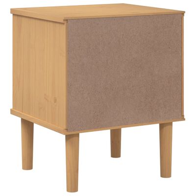 vidaXL Bedside Cabinet SENJA Rattan Look Brown 40x35x48 cm Solid Wood Pine