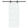 vidaXL Sliding Door White and Black 83 x 202 cm Solid Pine Wood