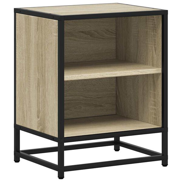 vidaXL Bedside Cabinet Sonoma Oak 40x31x50 cm Engineered Wood and Metal