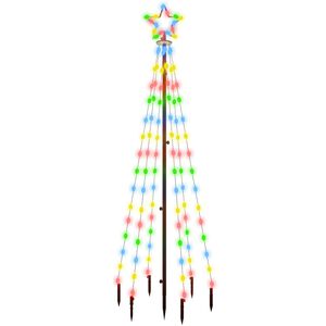 vidaXL Christmas Tree With Spike | Colourful | Powder-coated steel, copper, PVC