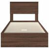 vidaXL Storage Bed with Drawer Brown Oak 100 x 200 cm Engineered Wood