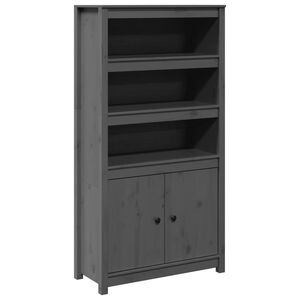 vidaXL Highboard Grey 80x35x154 cm Solid Wood Pine