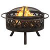 vidaXL Rustic Fire Pit with Poker 76 cm XXL Steel