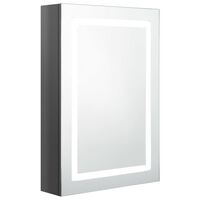vidaXL LED Bathroom Mirror Cabinet Shining Grey 50x13x70 cm