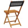 vidaXL Bistro Chairs 2 pcs Black Solid Wood Acacia and Poly Rattan