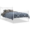 vidaXL Metal Bed Frame without Mattress with Footboard White 100x190cm