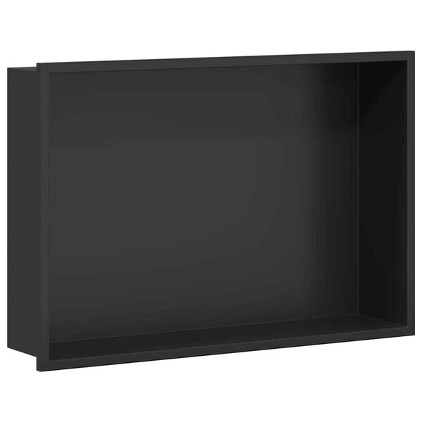 vidaXL Shower Niche Black 45 x 30 x 9.5 cm Stainless Steel