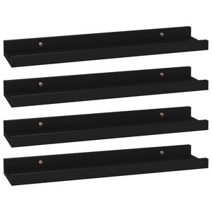 vidaXL Wall Shelves 4 pcs Black 40x9x3 cm