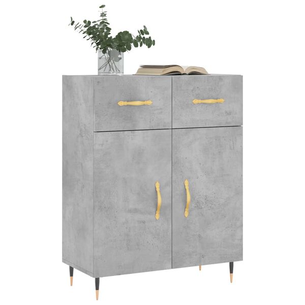 vidaXL Sideboard Concrete Grey 69.5x34x90 cm Engineered Wood