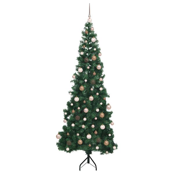 vidaXL Corner Artificial Christmas Tree Green 210 cm PVC and Metal