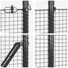 vidaXL Fence with Posts Grey 0.6 x 10 m Steel