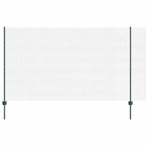 vidaXL Welded Wire Fence with Posts 10 x 1.4 m PVC-Coated Steel Green