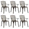 vidaXL Garden Chairs 6 pcs Cast Aluminium Bronze