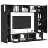 vidaXL TV Cabinet Set Wall-mounted 8 pcs Black Oak Engineered Wood