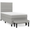 vidaXL Box Spring Bed with Mattress Light Grey 90x190 cm Fabric