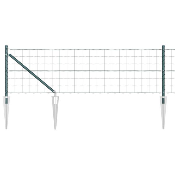 vidaXL Fence with Post Green 0.4 x 50 m Steel and PVC