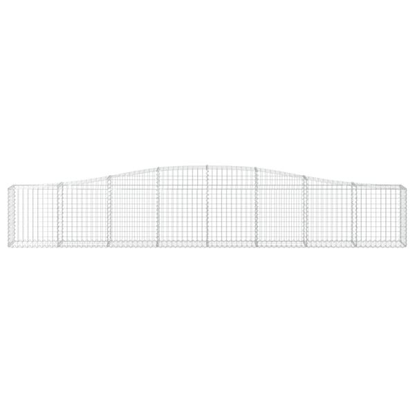 vidaXL Arched Gabion Baskets 4 pcs 400x30x60/80 cm Galvanised Iron