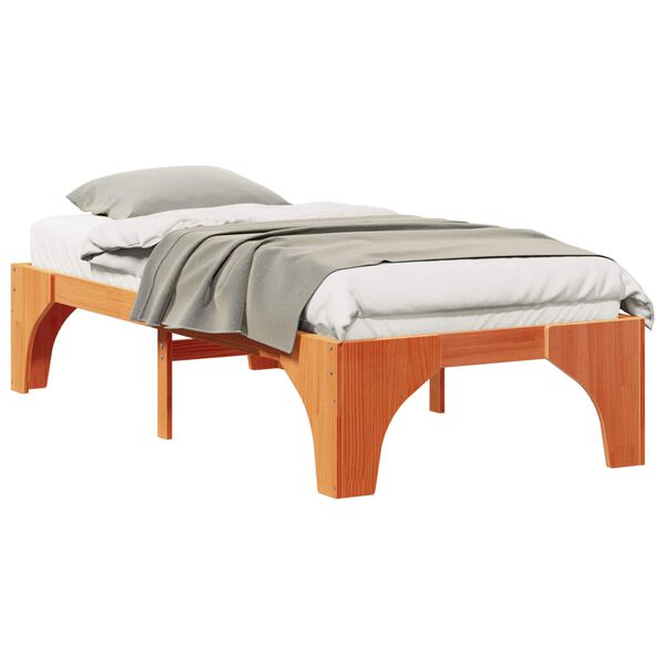 vidaXL Bed Frame Brown 100 x 200 cm Solid Pine Wood