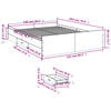 vidaXL Bed Frame with Drawers without Mattress Concrete Grey 150x200 cm King Size