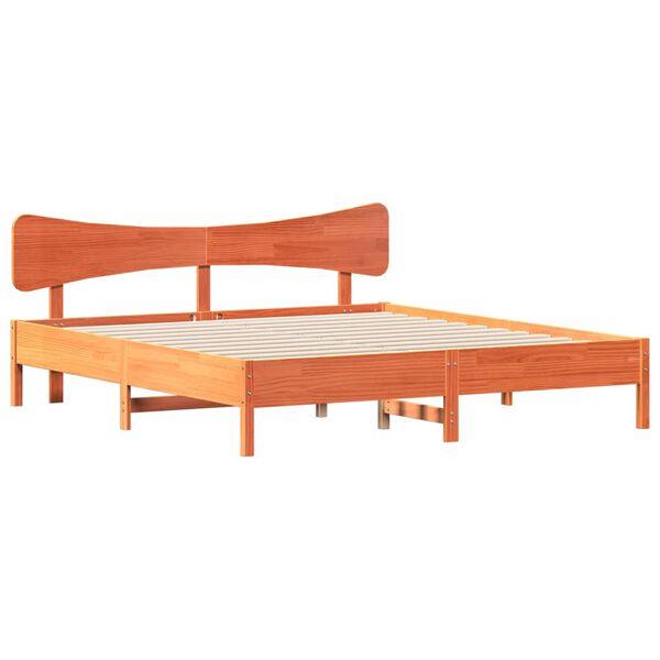 vidaXL Bed Frame without Mattress Wax Brown 160x200 cm Solid Wood Pine