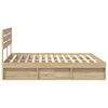vidaXL Bed Frame with Headboard Sonoma 200 x 200 cm Solid Pine Wood