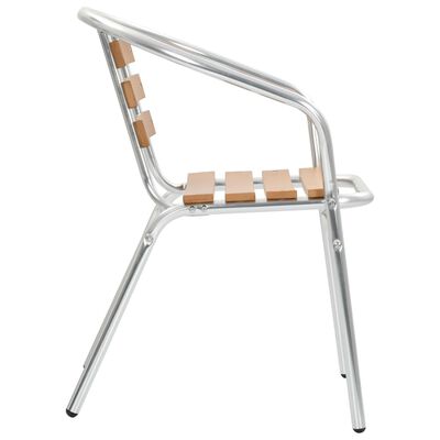 vidaXL Stackable Garden Chairs 4 pcs Aluminium and WPC Silver