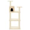 vidaXL Cat Tree with Sisal Scratching Posts Cream 118.5 cm