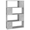 vidaXL Book Cabinet Room Divider Concrete Grey 80x24x124.5cm Engineered Wood