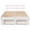vidaXL Bed Frame with Headboard White 135 x 190 cm Solid Pine Wood