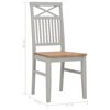 vidaXL Dining Chairs 2 pcs Grey Solid Oak Wood