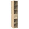 vidaXL Slim Storage Cabinet Sonoma Oak 30x42.5x225 cm Engineered Wood