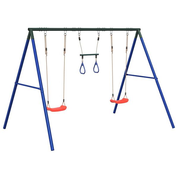 vidaXL Outdoor Swing Set with Swings and Trapeze
