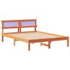 vidaXL Bed Frame with Headboard Wax Brown 135 x 190 cm Solid Pine Wood